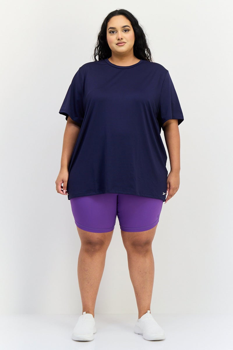 Reebok Women Plus Size Short Sleeve Training T-Shirt, Navy - Image 2