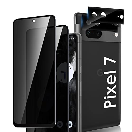 LYWHL [2+2 Pack] for Google Pixel 7 Privacy Screen Protector with Camera Lens Protector, Tempered Glass Anti-Spy Anti-Scratch 9H Hardness Film for Pixel 7 6.3” [Don’t Support Fingerprint Unlock] - Image 1