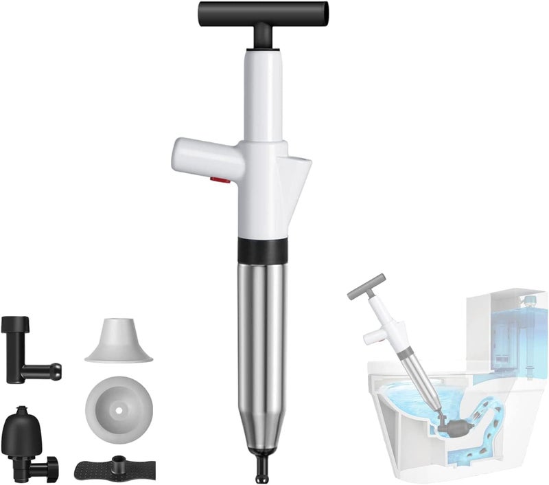 Luckam Plungers for Bathroom, Toilet Plunger, Toilet Unclogger, High Pressure Plungers for Kitchen Bathroom Clogged Pipe, White - Image 1