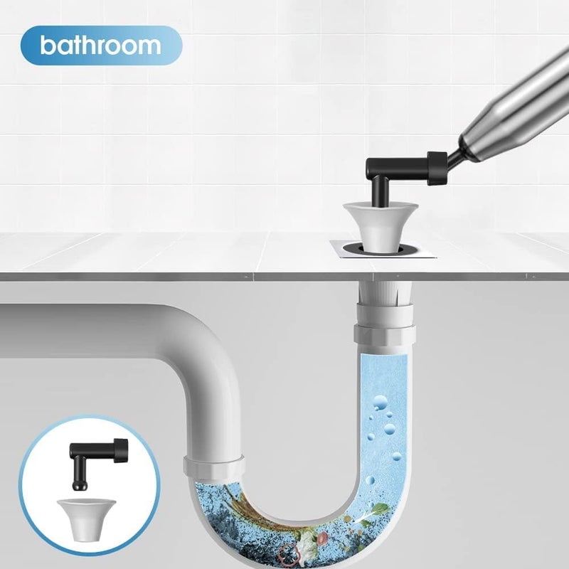 Luckam Plungers for Bathroom, Toilet Plunger, Toilet Unclogger, High Pressure Plungers for Kitchen Bathroom Clogged Pipe, White - Image 5