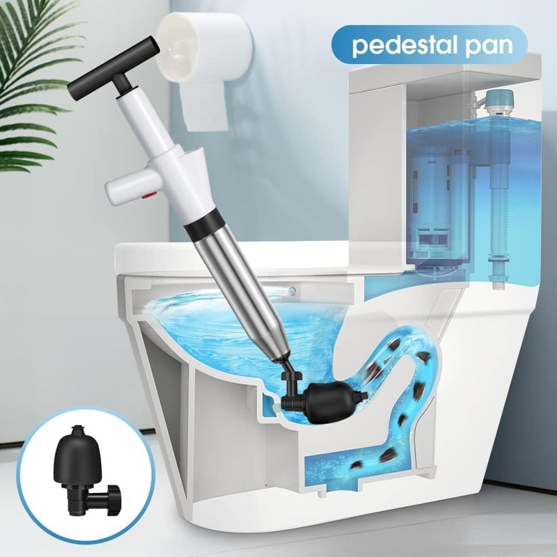 Luckam Plungers for Bathroom, Toilet Plunger, Toilet Unclogger, High Pressure Plungers for Kitchen Bathroom Clogged Pipe, White - Image 3