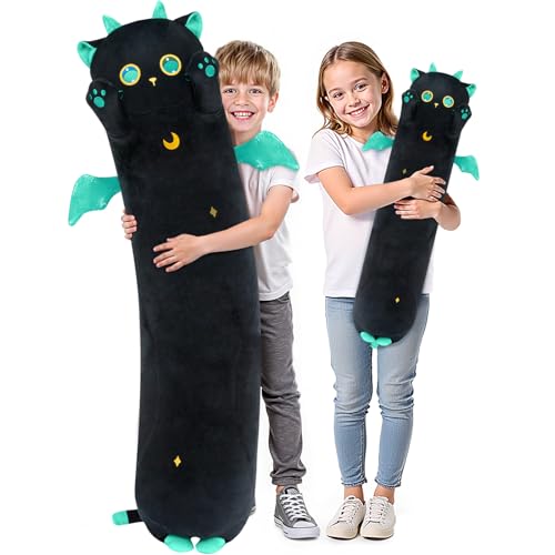 Mewaii Long Cat Plush 5 Sizes 120 Extra Filling Giant Plushness Kids Body Pillow Kawaii Cute Big Eyes Stuffed Animal Plushie Big Long Body Pillow Cat Plush Gift for Girls 20 - Image 1