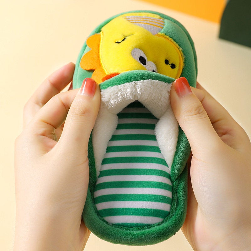 Children's cotton slippers winter boys and girls home indoor children parent-child cartoon non-slip soft bottom baby children - Image 4