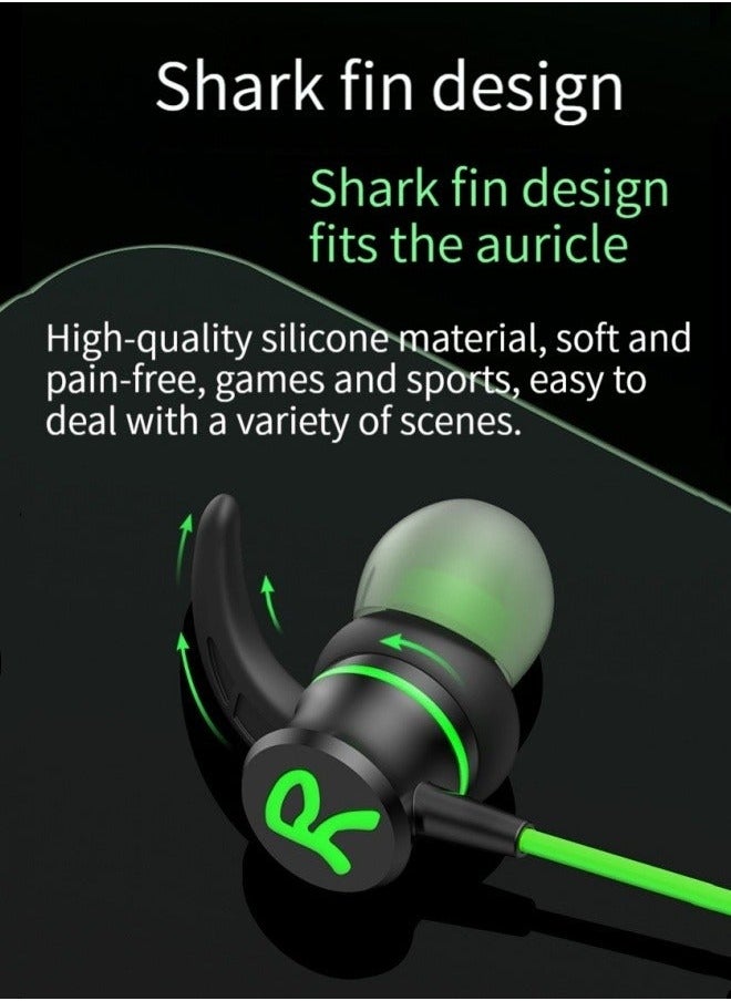 Generic - gaming gaming headset in-ear wired Type-c interface elbow high sound quality callable headset (green) - Image 1