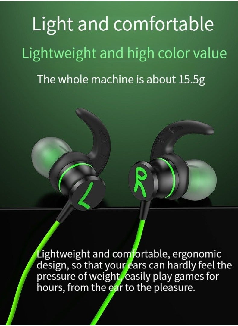 Generic - gaming gaming headset in-ear wired Type-c interface elbow high sound quality callable headset (green) - Image 1
