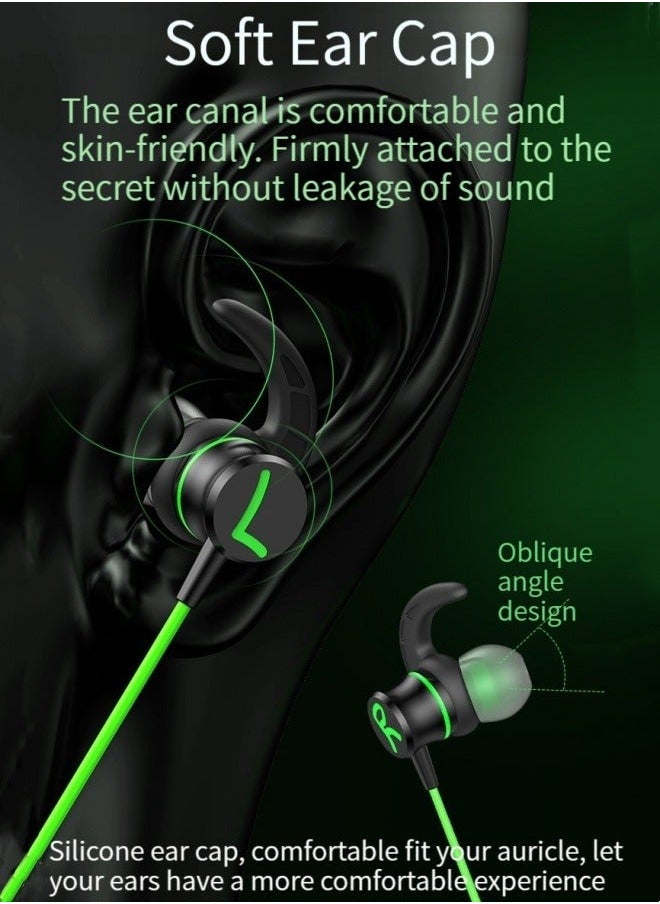 Generic - gaming gaming headset in-ear wired Type-c interface elbow high sound quality callable headset (green) - Image 1