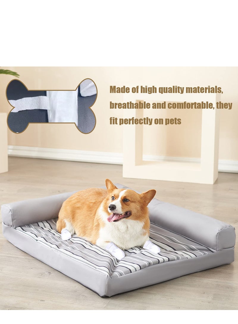 SOLARAE 12 PCS Disposable Dog Shoes, Small and Medium Dog Paw Protector, Disposable Dog Boots with self-adhesive strap, Dirty Protection Pet Socks Foot Cover for indoor & outdoor Walking(L) - Image 3