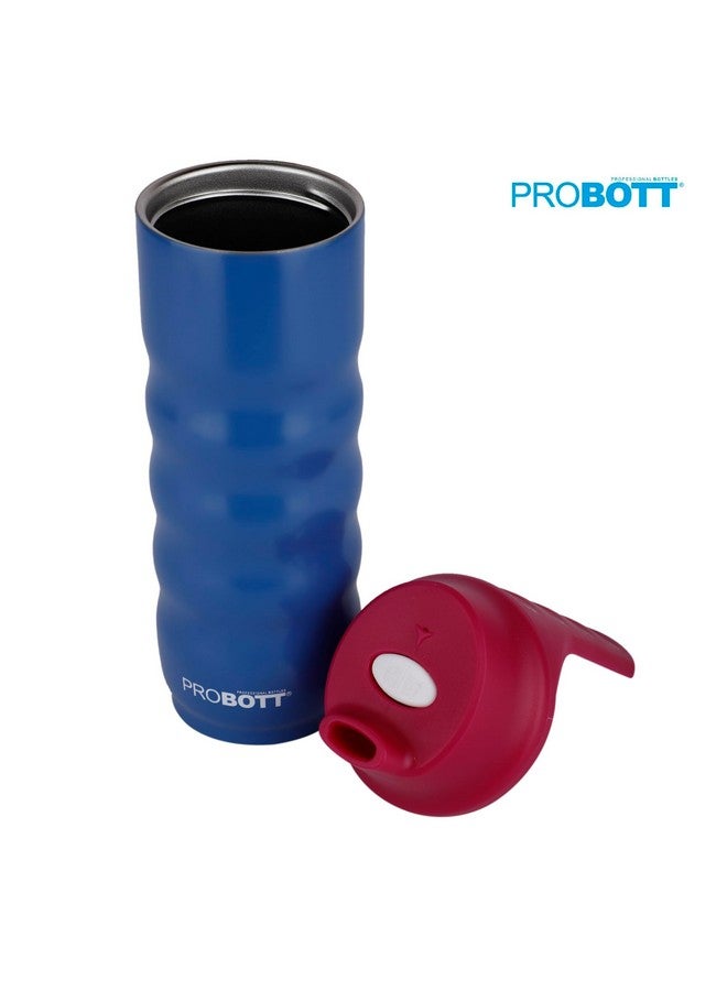 PROBOTT PROBOTT Spring Stainless Steel Water Bottle, Vacuum Insulated Flask Bottles, 500 ml, Blue | Hot and Cold | Easy to Carry | Leak Proof | Proteins | Sports | Office | Gym | Travel  - Image 2