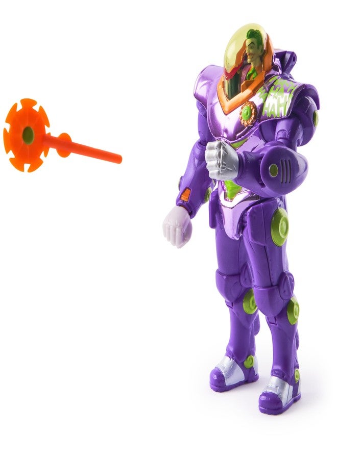 SPIN MASTER DC Comics, Metal Force The Joker Action Figure, 6-Inch with 4-Inch Mini Figure, Built-in Blaster and Armor Suit, Super Hero Kids Toys for Boys and Girls Ages 4 and Up - Image 5