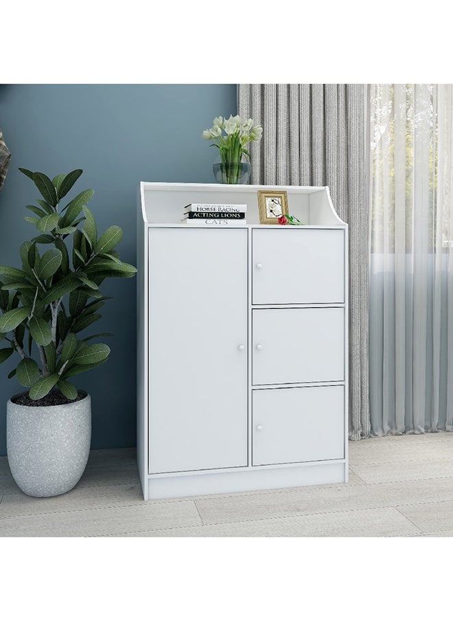 Home Box Home Box Vanilla Engineereing Wood Cody 4-Door Kids Cabinet White 80 x 119 x 40 cm  - Image 1