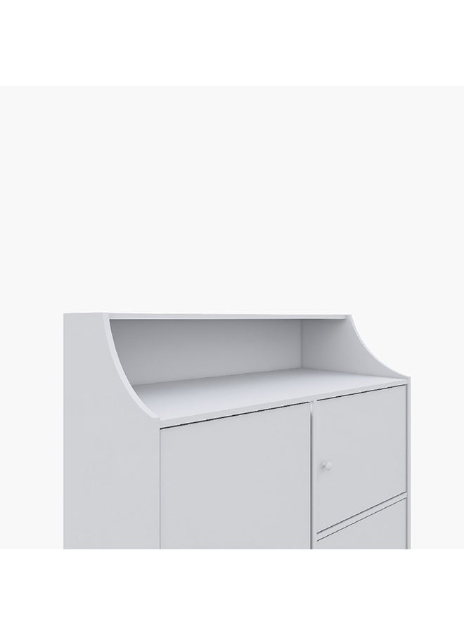 Home Box Home Box Vanilla Engineereing Wood Cody 4-Door Kids Cabinet White 80 x 119 x 40 cm  - Image 4