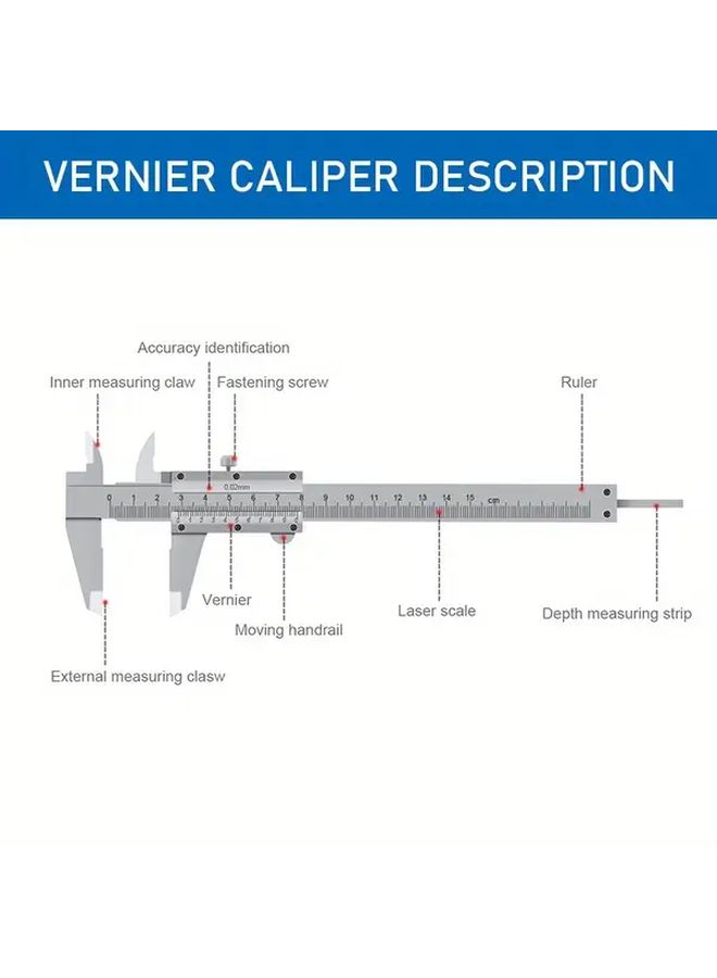 Precision Vernier Caliper 0 150mm Dual Scale Inch Metric Measurement Tool - Image 3
