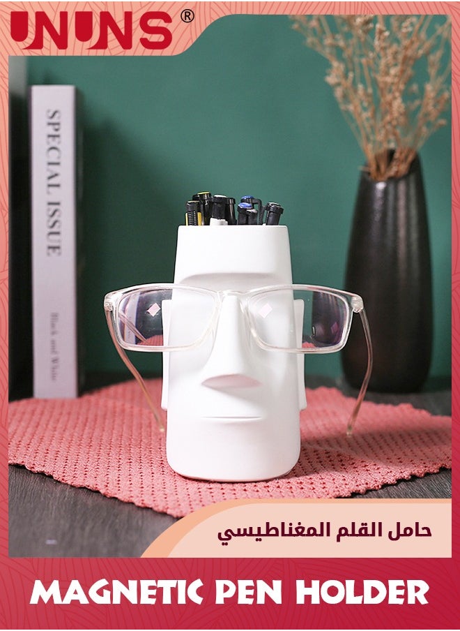 UNUNS - حامل أقلام للمكتب، حامل أقلام مع حامل نظارات، حامل فرشاة المكياج، ملحقات المكتب، ديكور المكتب، منظم منزلي مدرسي - Image 1