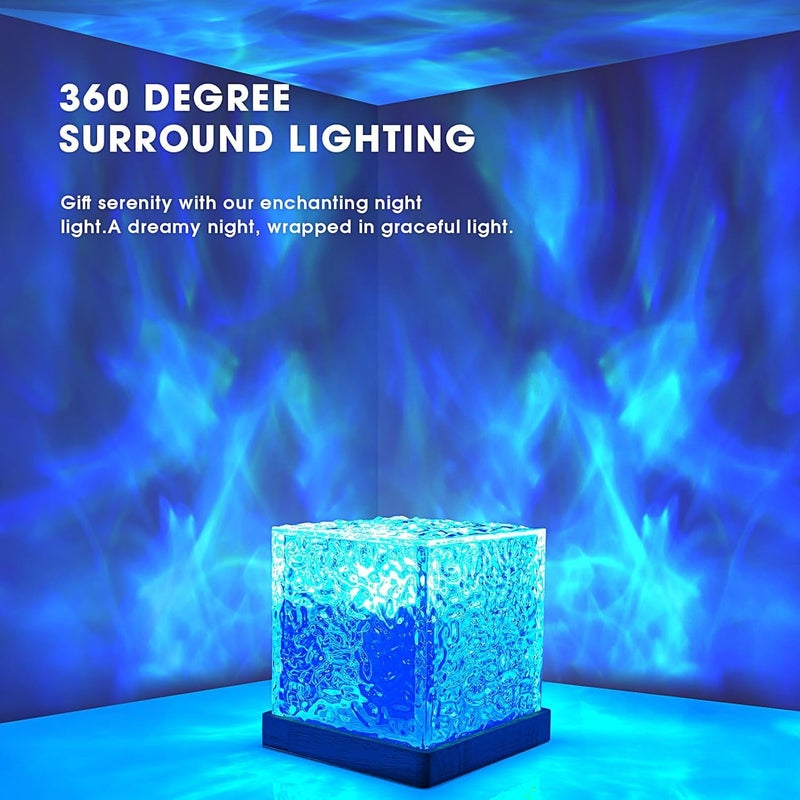 LEKEONE Ocean Wave Projector Light with 16 Colors Rechargeable Luminorthe Cube Lamp for Bedroom Decor/Party/Christmas Gifts/Tiktok Live/Room Decor- 4.4inch - Image 5