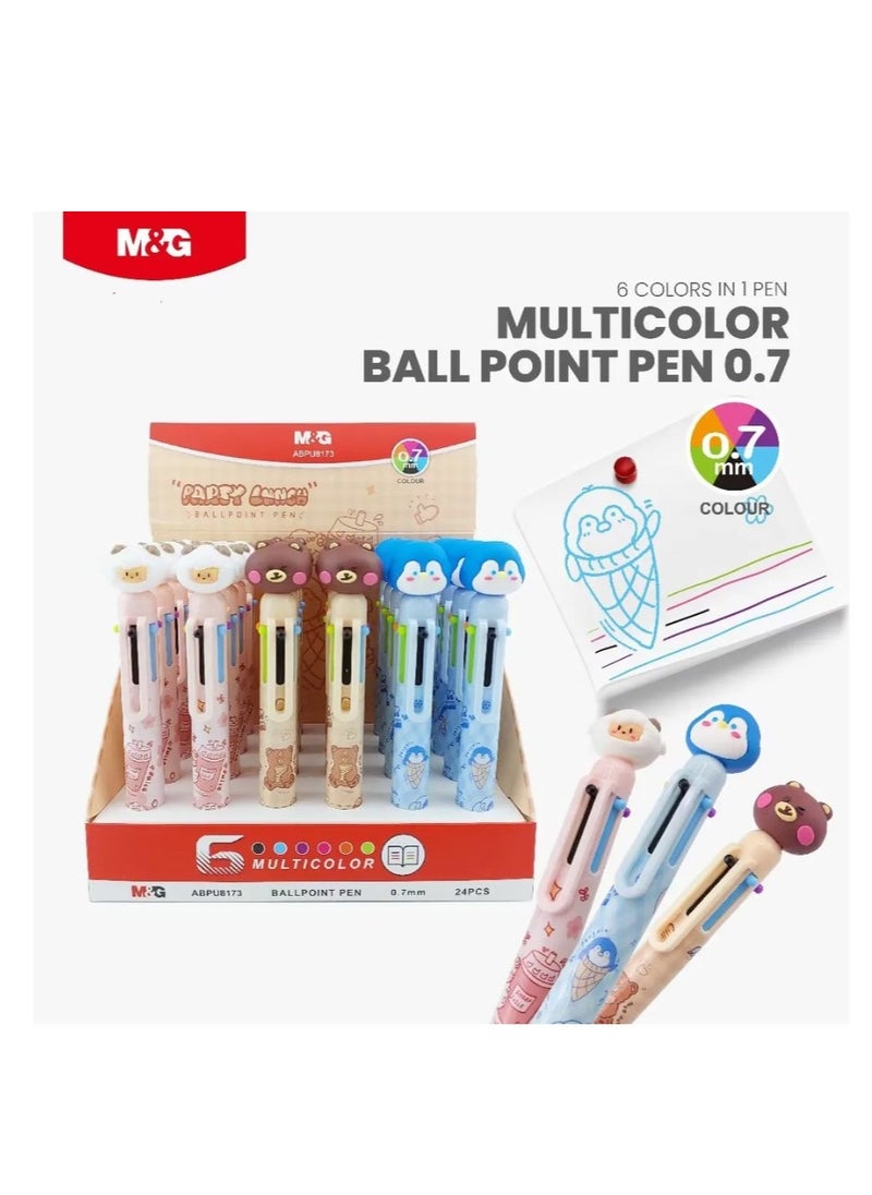 ام اند جي M&G Chenguang Cute Animal Design 6-in-1 Multicolor Ballpoint Pen 0.7mm - No:ABPU8173  - Image 1