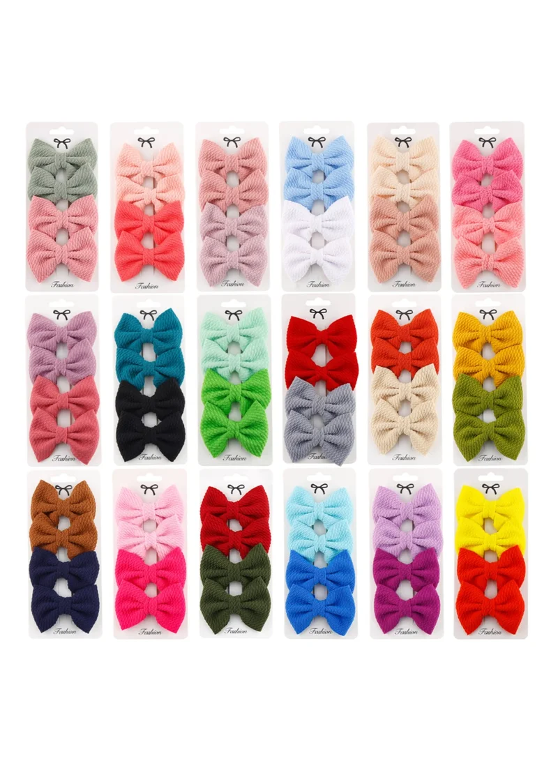 D'Daniela D'Daniela Nisha Ribbon Bow Clip Set For Babies and Girls -  Yellow & Red