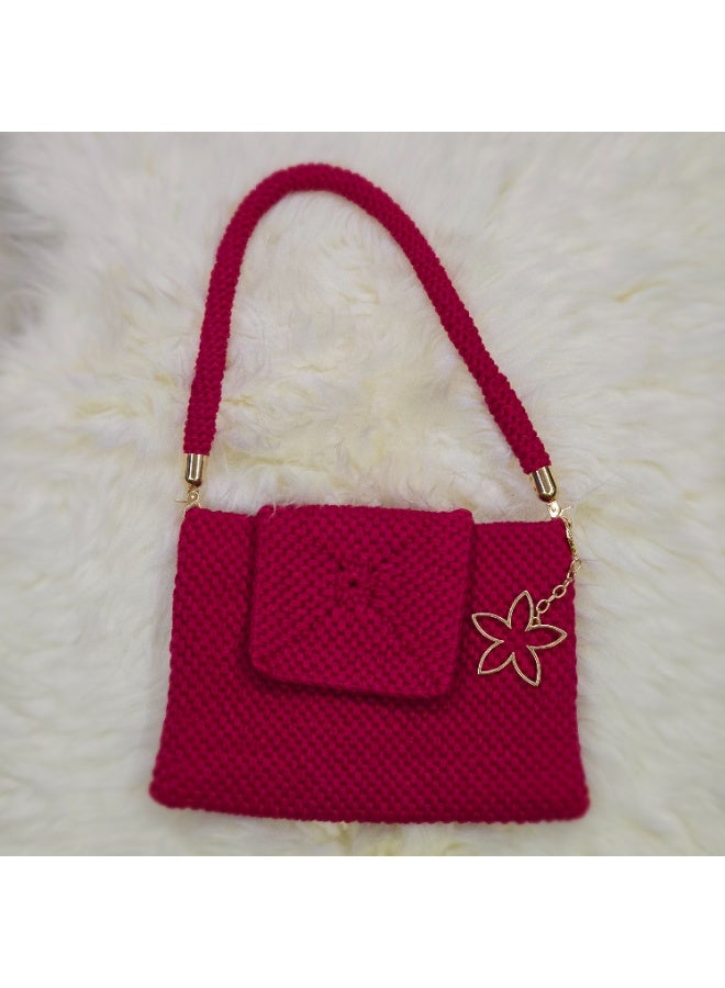 RandSac Pink Rose Charm Crochet Bag - Image 1