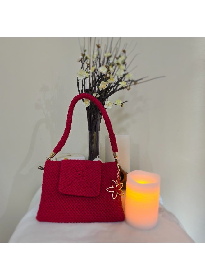 RandSac Pink Rose Charm Crochet Bag - Image 3