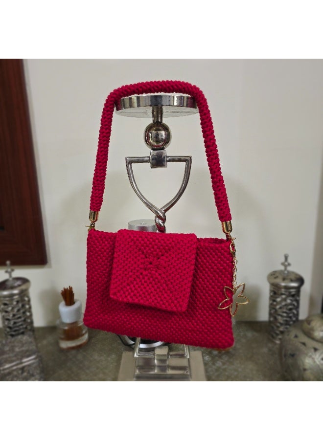 RandSac Pink Rose Charm Crochet Bag - Image 2