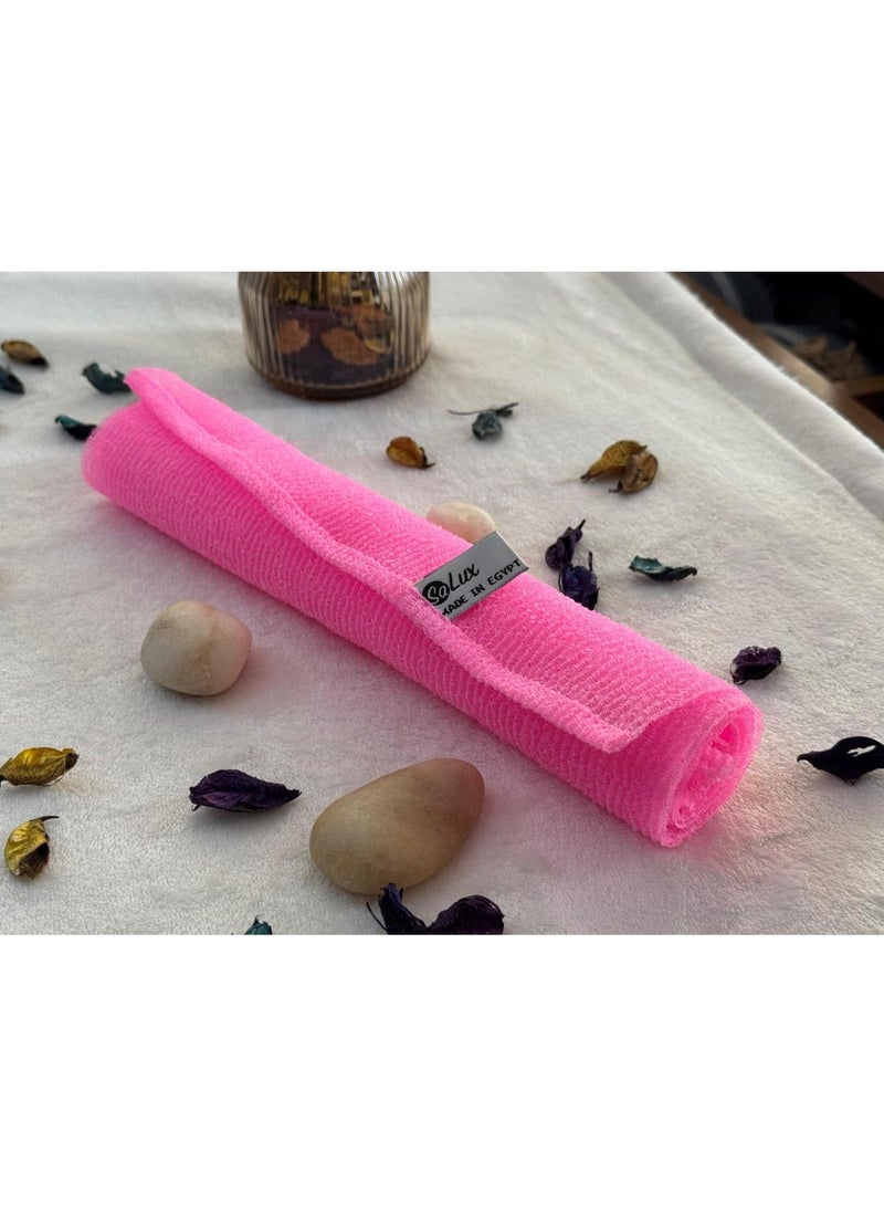 Salux SOFT Japanese Loofah color PINK / bath loofah / exfoliating towel / shower loofah - Image 3