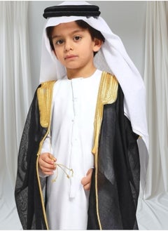Generic Luxury Royal Bisht Mishlah (90cm) Luxury Royal Bisht Mishlah in black, luxurious gold embroidery, different sizes for newborns, children, boys, youth, suitable as a gift, gifts for children and boys, black Mishlah, black Bisht  - Image 1