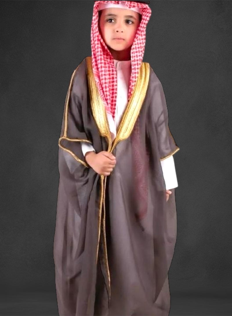 BHNS Luxury Royal Bisht Mishlah (90cm) Luxury Royal Bisht Mishlah in black, luxurious gold embroidery, different sizes for newborns, children, boys, youth, suitable as a gift, gifts for children and boys, black Mishlah, black Bisht - Image 5