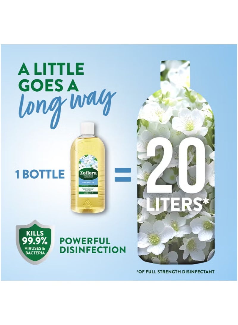 Zoflora Concentrated Multipurpose Disinfectant Linen Fresh 500ml - Image 3