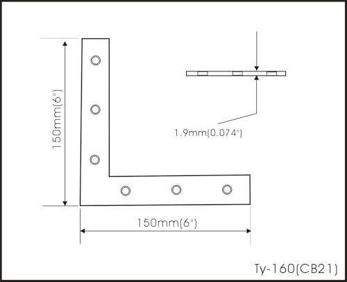 QCAA Heavy Duty Flat Corner Irons Joining Bracket for Wood Table Chairs Zinc Plated 6x6x1x079 Made in Taiwan 10 Pack - Image 3