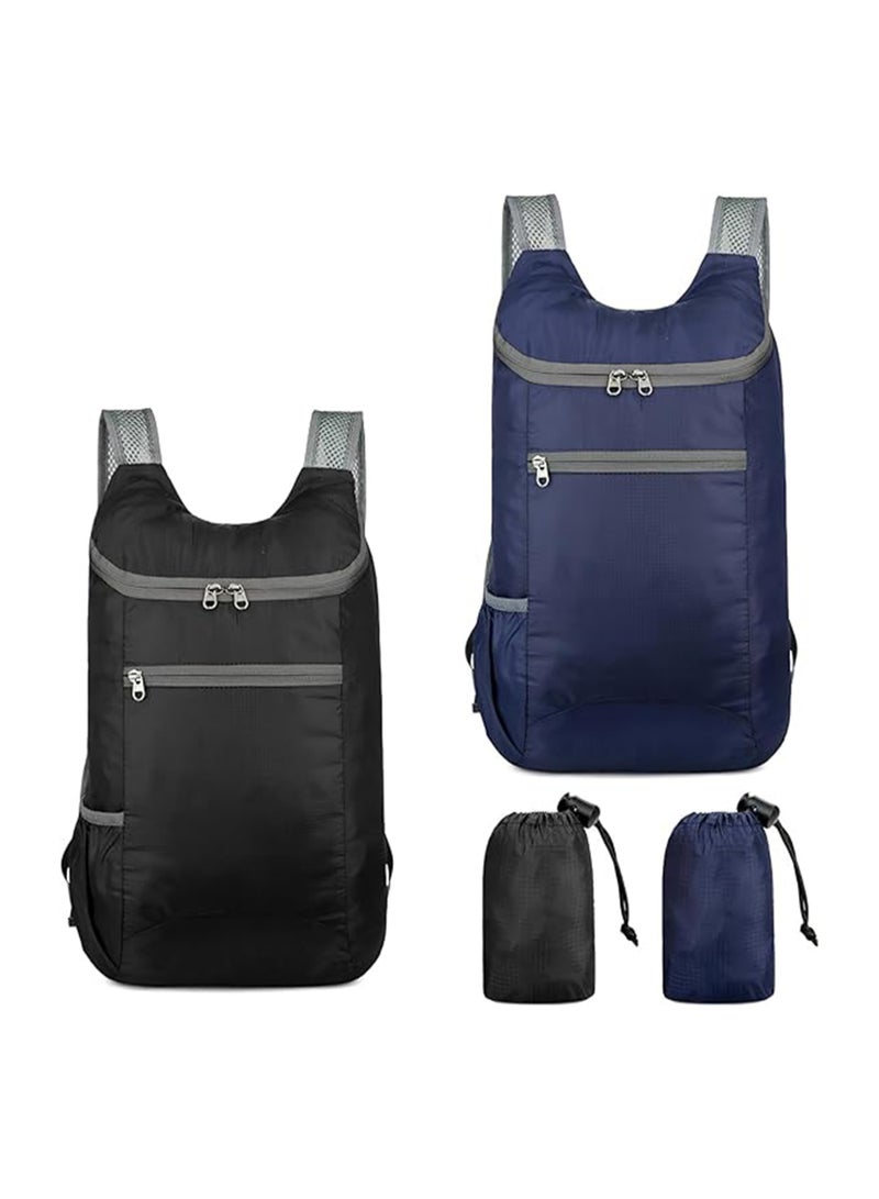 SYOSI 2 Pcs Ultra Lightweight Backpack, Small Foldable Hiking Rucksack, Durable Lightweight Packable Backpack, Storage Bag Multi-Functional Daypack for Outdoor Sport Travelling Walking Hiking Camping - Image 1
