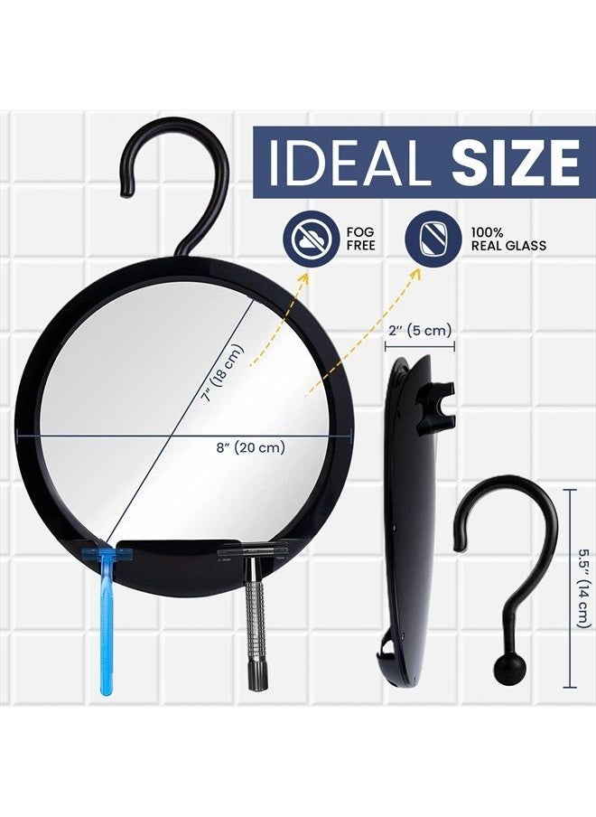 Mirrorvana Round Hanging Fogless Shower Mirror for Shaving with Real Glass Surface and Adjustable Swivel Hook - Simply Fill Back Chamber/Reservoir with Hot Water  - Image 5