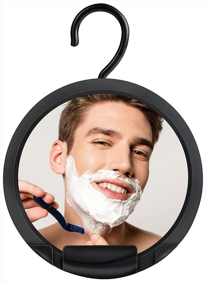 Mirrorvana Round Hanging Fogless Shower Mirror for Shaving with Real Glass Surface and Adjustable Swivel Hook - Simply Fill Back Chamber/Reservoir with Hot Water  - Image 1