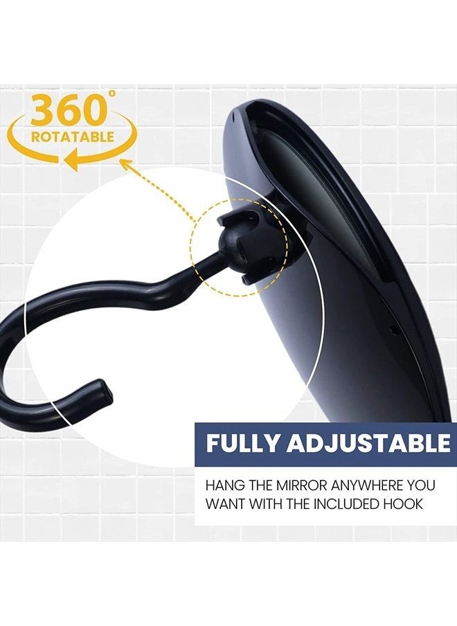 Mirrorvana - Round Hanging Fogless Shower Mirror for Shaving with Real Glass Surface and Adjustable Swivel Hook - Simply Fill Back Chamber/Reservoir with Hot Water - Image 1