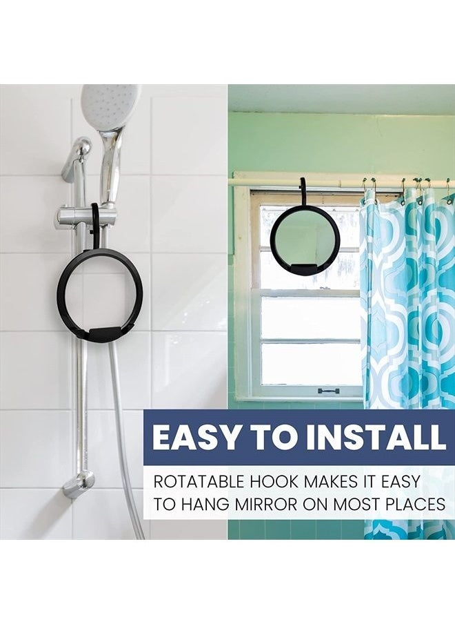 Mirrorvana Round Hanging Fogless Shower Mirror for Shaving with Real Glass Surface and Adjustable Swivel Hook - Simply Fill Back Chamber/Reservoir with Hot Water  - Image 4