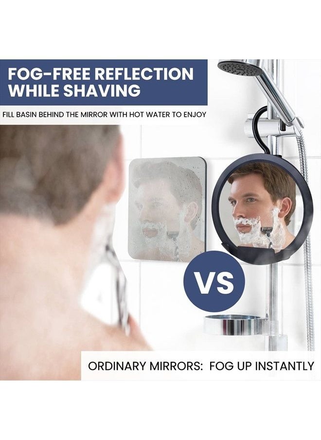 Mirrorvana Round Hanging Fogless Shower Mirror for Shaving with Real Glass Surface and Adjustable Swivel Hook - Simply Fill Back Chamber/Reservoir with Hot Water  - Image 2