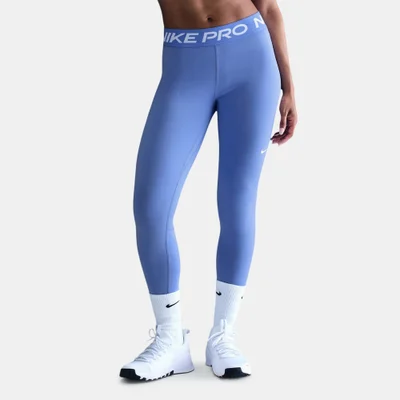 Nike Women's Pro Mid-Rise Mesh-Panelled Leggings