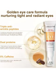 AuQuest Firming Contour Eye Cream Anti Wrinkles Reshape Eye Contour Correct Dark Circles Reduce Eye Puffiness and Anti Aging Eye Cream with 5 Bead Intensive Massage Anti Wrinkle Peptides Cream 15g  - Image 4