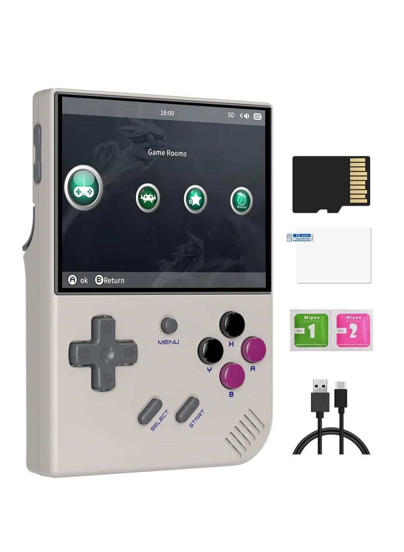 ANBERNIC  RG35XX Plus Linux Handheld Game Console, 3.5'' IPS Screen, Pre-Loaded 6900 Games, 3300mAh Battery, Supports 5G WiFi Bluetooth HDMI and TV Output (64GB, Grey) - Image 1
