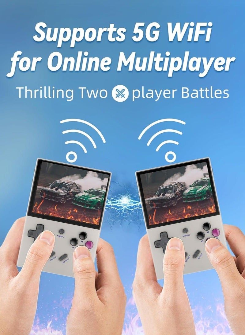 ANBERNIC  RG35XX Plus Linux Handheld Game Console, 3.5'' IPS Screen, Pre-Loaded 6900 Games, 3300mAh Battery, Supports 5G WiFi Bluetooth HDMI and TV Output (64GB, Grey) - Image 2