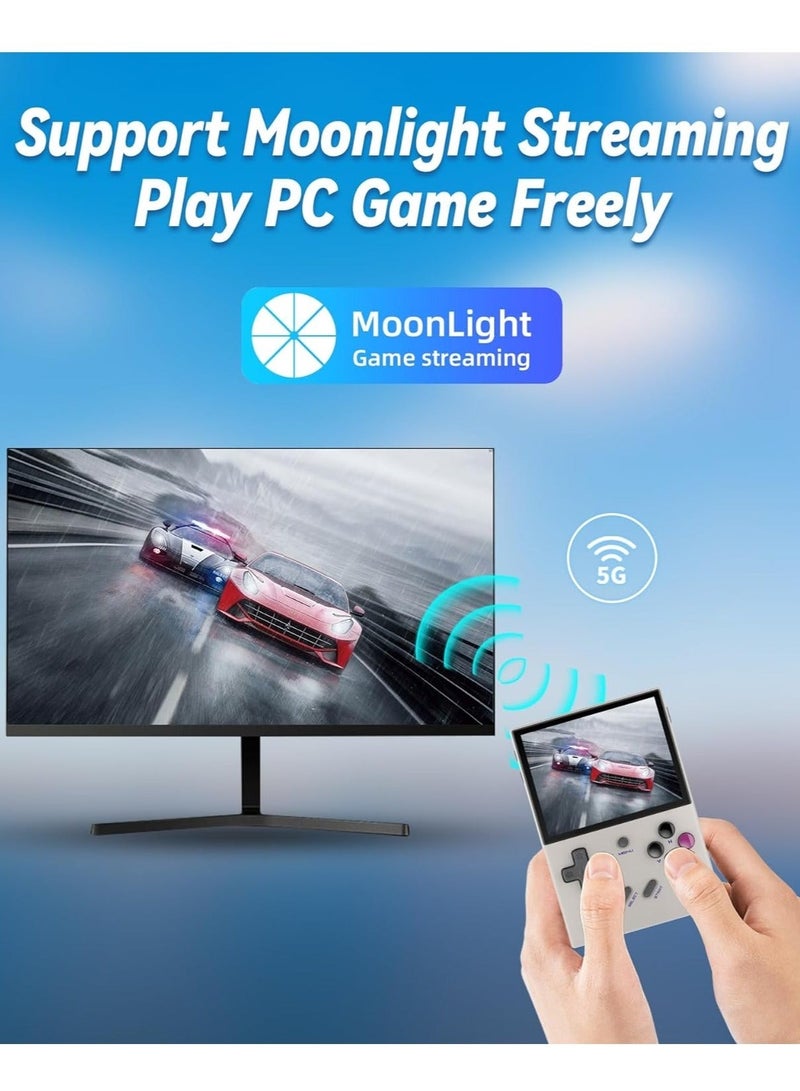 ANBERNIC  RG35XX Plus Linux Handheld Game Console, 3.5'' IPS Screen, Pre-Loaded 6900 Games, 3300mAh Battery, Supports 5G WiFi Bluetooth HDMI and TV Output (64GB, Grey) - Image 5