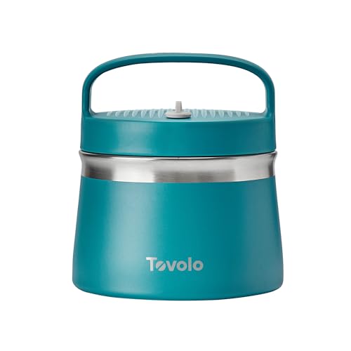 Tovolo Insulated Food Container for Hot and Cold Food 1 Quart Stainless Steel Thermos with Spill Proof Lid Double Wall Vacuum Insulated Travel Jar Dishwasher Safe Marine Blue - Image 1