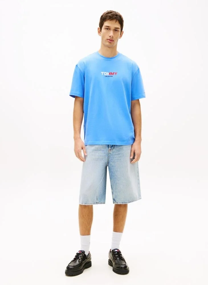 Tommy Jeans Blue Twilight Back Logo Relaxed Jersey T-Shirt for Men | Best Price UAE