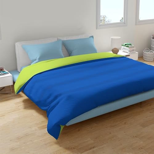 Zinnia Ultra Soft Microfibre Reversible Comforter - Double 230 x 255 CM, Bright Green and Deep Blue,(Solid - Vibrant) - Image 3