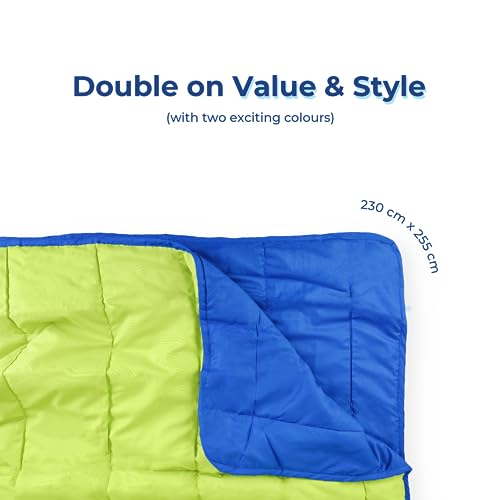 Zinnia Ultra Soft Microfibre Reversible Comforter - Double 230 x 255 CM, Bright Green and Deep Blue,(Solid - Vibrant) - Image 5