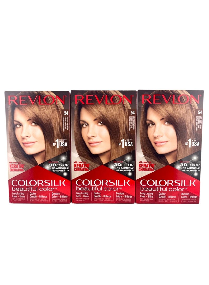 ريفلون لون بني ذهبي فاتح، لون حريري جميل، 54 لونًا × عبوة من 3 قطع - Image 1