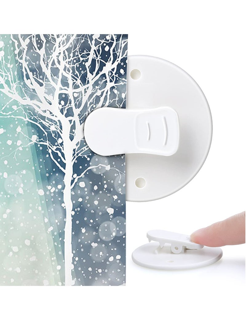 إكسفور مجموعة من 10 مشابك ستائر الحمام، مشابك ستائر الحمام ذاتية اللصق، مشبك وزن ستائر الحمام ذاتية اللصق، لتعليق الدش في العربات والديكور المنزلي الداخلي والخارجي - Image 5