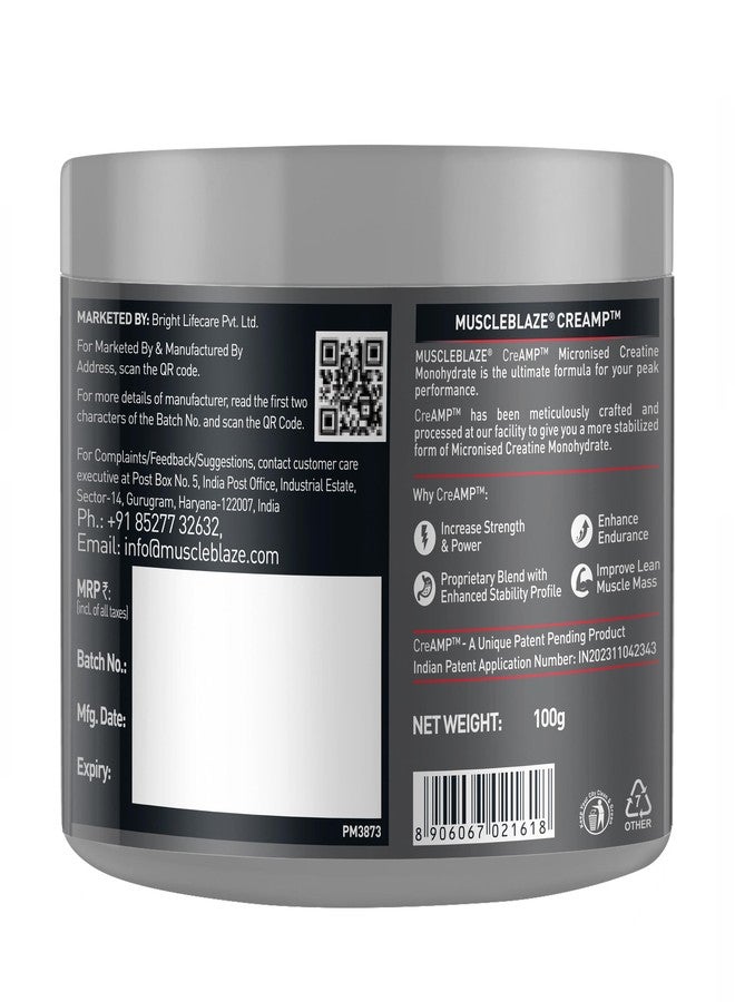 مسل بلايز مسحوق MuscleBlaze Pre Workout 200 Xtreme بنكهة الفواكه (30 حصة، 100 غرام) وكرياتين أحادي الهيدرات دقيق CreAMP، بدون نكهة (32 حصة، 100 غرام) | عبوة من قطعتين - Image 5
