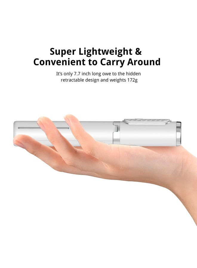 ATUMTEK Selfie Stick Tripod Extendable 3 In 1 Aluminum Selfie Stick With Bluetooth Remote And Tripod Stand - White - Image 5