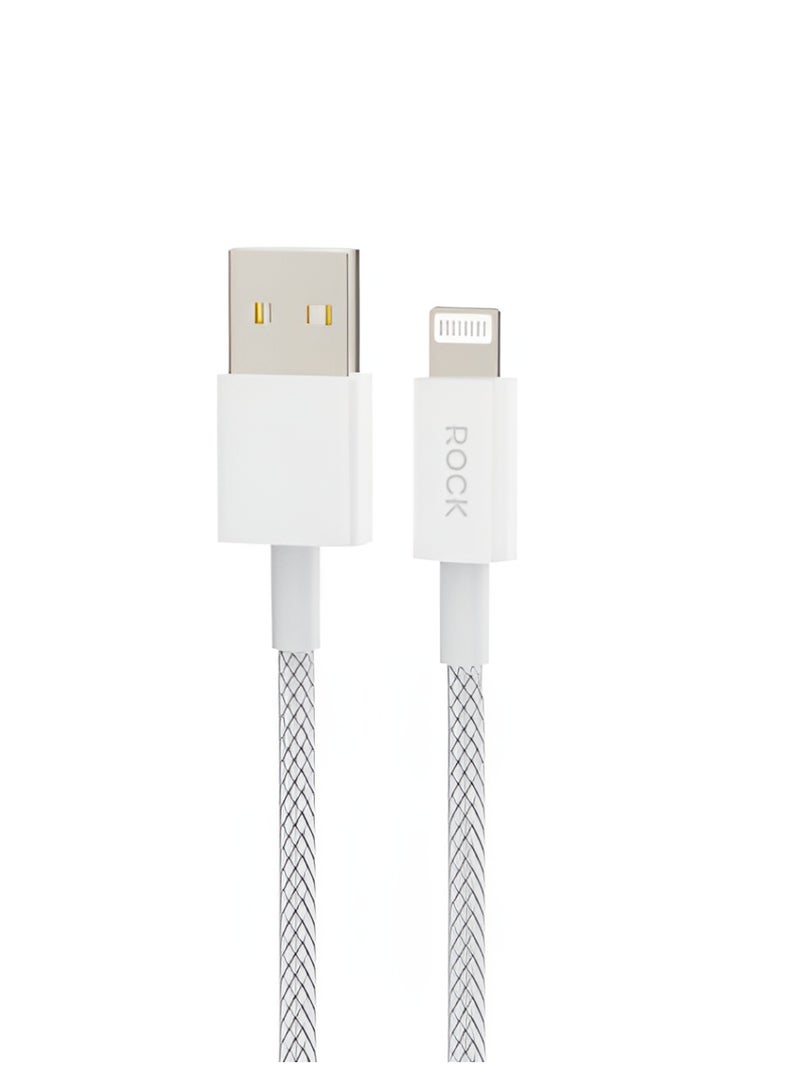 ROCK CABLE Z20 FLASH CHARGE SERIES BRAIDED - USB TO LIGHTNING - 2,4A 1 METRE WHITE - Image 5