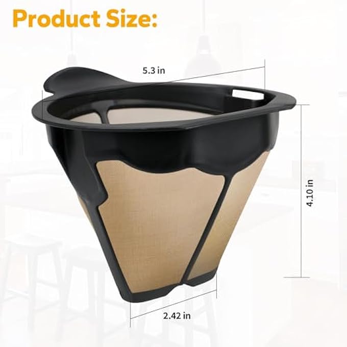 KASTWAVE 2 Pcs Coffee Filter Replacement For Ninja Coffee Maker  Cone Reusable Permanent Coffee Filter For Ninja Coffee Machine Cm300 Cm305 Cm360 Cm371 Cm401 - Image 3