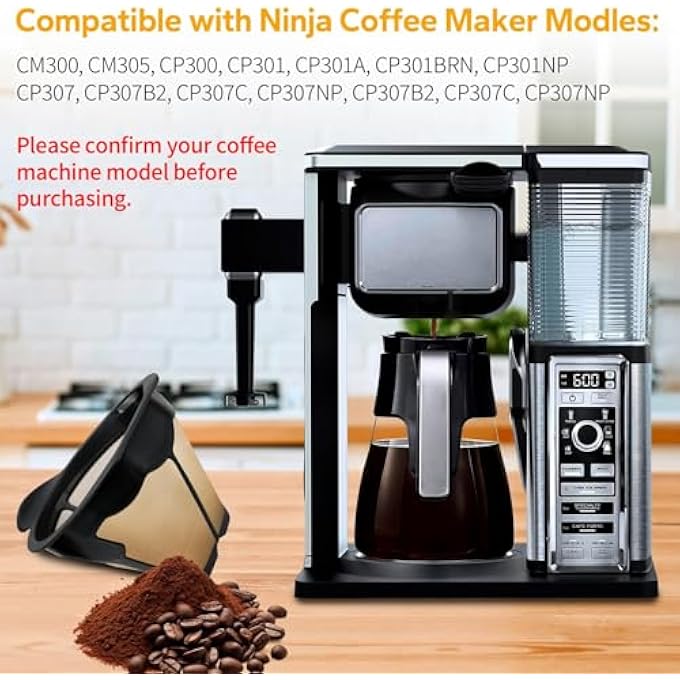KASTWAVE 2 Pcs Coffee Filter Replacement For Ninja Coffee Maker  Cone Reusable Permanent Coffee Filter For Ninja Coffee Machine Cm300 Cm305 Cm360 Cm371 Cm401 - Image 5